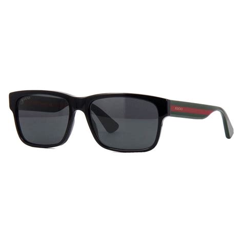 gucci gg0340s 006 black with green and red stripe polarized|Gucci .